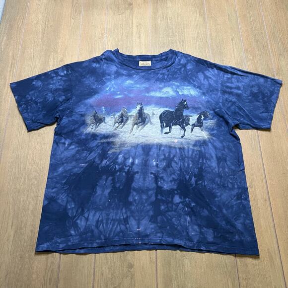 The Mountain Other - Vintage The Mountain Horses Tie Dye T Shirt XL Ponderosa Ranch Lake‎ Tahoe USA